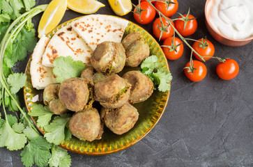 Falafel, a traditional Israeli dish of chickpea.