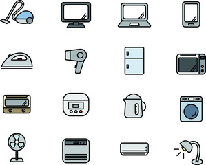 家電のアイコン／一人暮らし／カラー／シンプル／おしゃれ