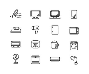 家電のアイコン／一人暮らし／白黒／シンプル／おしゃれ