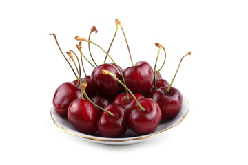 Cherries on plate