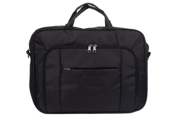 men`s expensive leather bag on a white background