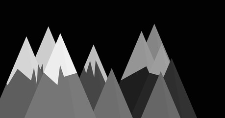 Mountains Panorame Abstract Random Placed Generative Art background illustration