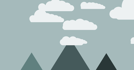 Mountains Panorame Abstract Random Placed Generative Art background illustration