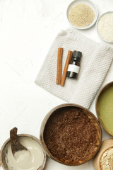 Homemade beauty products, DIY organic, toxic free, zero waste skin care cosmetic, home spa concept