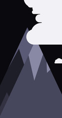 Mountains Panorame Abstract Random Placed Generative Art background illustration
