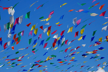Saint John flags under the blue sky