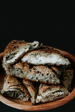 Cheese Pie on a Black Background