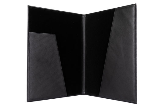 Leather Open Portfolio For Documents On A White Background