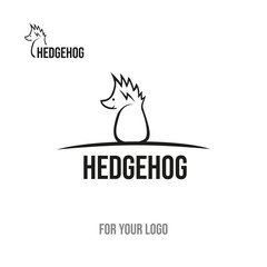 Obraz premium Hedgehog with thorns on the head. Icon for logo