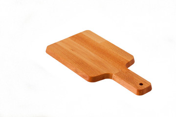 wooden cutting board isolated on white background
