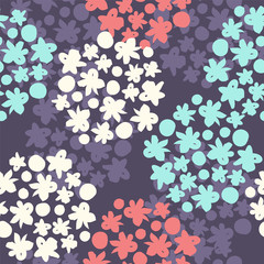 floral vector illustration. abstract hydrangea flowers seamless pattern