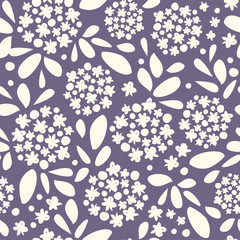 floral vector illustration. abstract hydrangea flowers seamless pattern