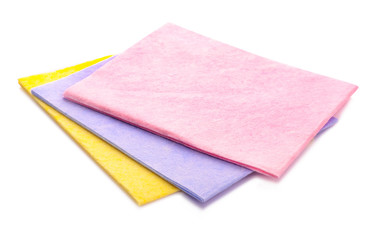 Color rags for cleaning isolated on white background