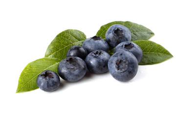 Blueberries and leaves