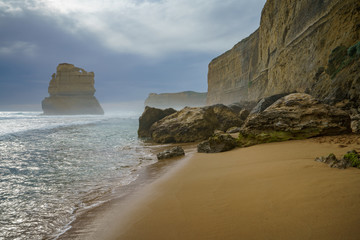 gibson steps  at sunset, twelve apostles, great ocean road in victoria, australia