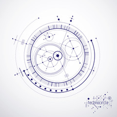 Vector industrial and engineering background, future technical plan. Abstract blueprint of mechanism, mechanical scheme.