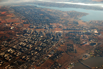 Brasilia, the capital of Brazil, aerial view - obrazy, fototapety, plakaty