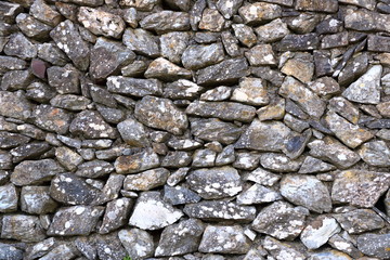 Texture of a grey granite stone wall for background