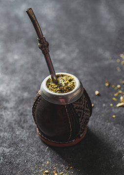 Latin American Hot Drink Yerba Mate In Calabash