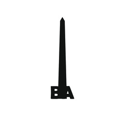 March 5, 2020 buenos aires Argentina: obelisk buenos aires vector icon - obrazy, fototapety, plakaty