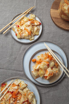 Corean kimchi. Fermented spisy cabbage.
