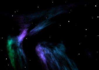 Small part of an infinite star field. 3D rendering