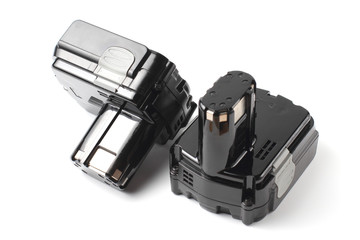 Lithium battery for hand tools or equipment, white background, isolate.