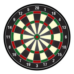 dartboard in color with numbers