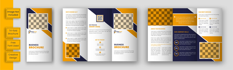 Business tri-fold brochure template design, Creative corporate business trifold brochure