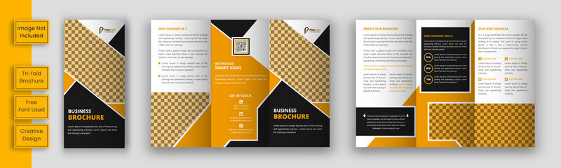 Business tri-fold brochure template design, Creative corporate business trifold brochure