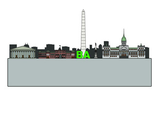Obraz premium vector, skyline of Buenos Aires city in Argentina