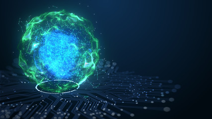 Technology Artificial intelligence (AI) brain animation digital data concept. Big Data Flow Analysis. Deep Learning Modern Technologies . Futuristic Cyber Technology Innovation. Fast digital network.