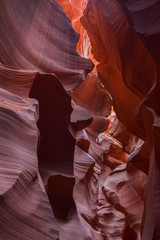 Red rock formations in slot canyon Lower Antelope Canyon at Page, USA
