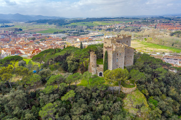 Fototapeta na wymiar Castle Rock is located in the town of La Roca de Valles, Province of Barcelona Spain.