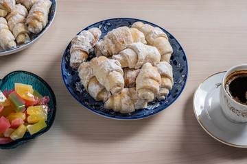 Delicious  traditional fresh croissants