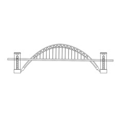Naklejka premium vector of Swing Bridge in Gateshead City