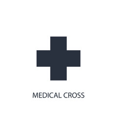 Medical cross icon. Simple medicine element illustration.