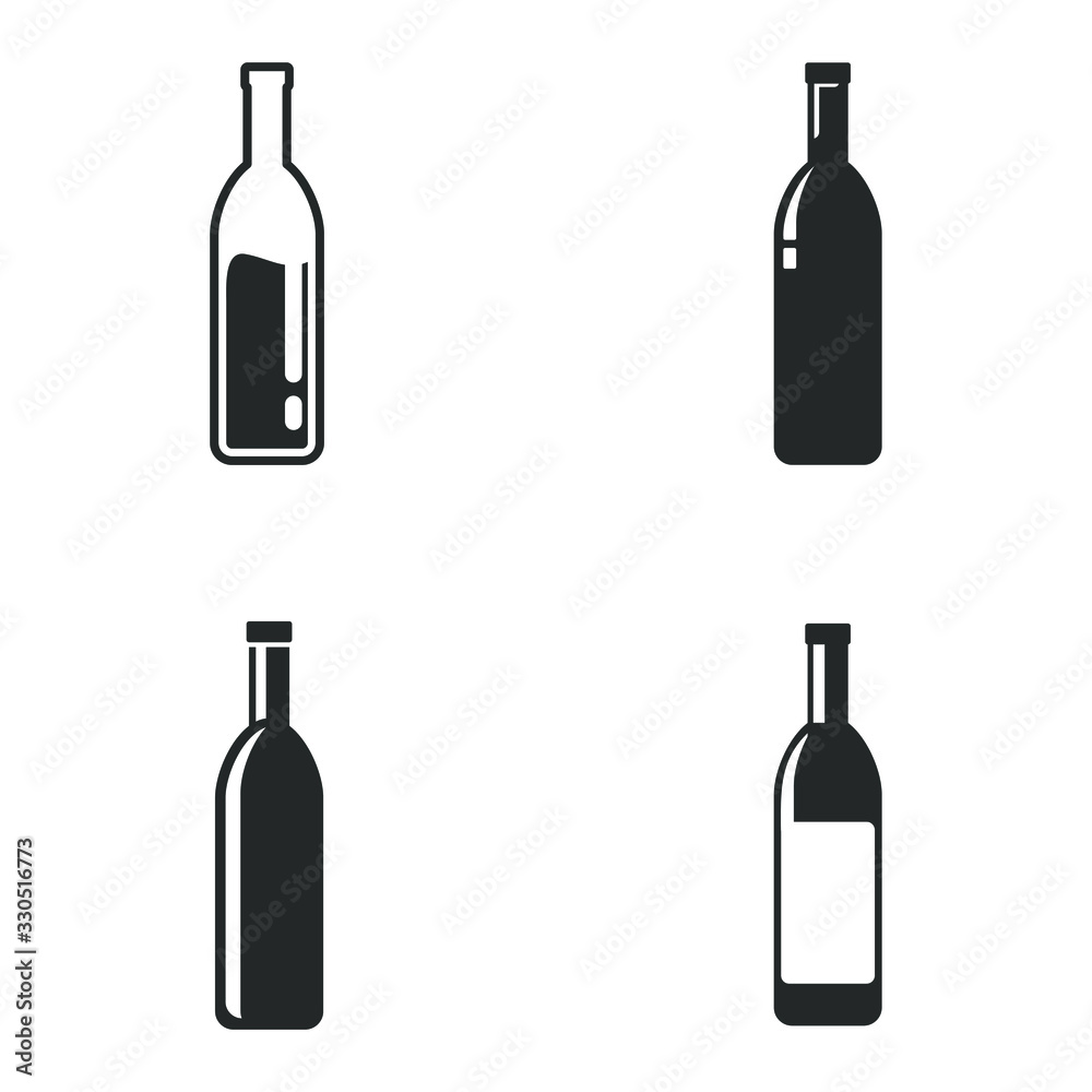 Aufkleber bottle icon template color editable. bottle symbol vector sign isolated on white background illustra