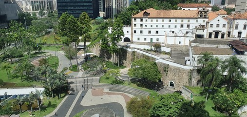 Fototapeta premium Carioca square aerial view, Rio de Janeiro downtown, Brazil
