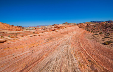 Coloured rock layers in Valley of Fire, USA