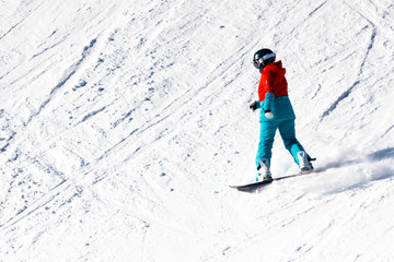 Fototapeta na wymiar skier on mountain slope