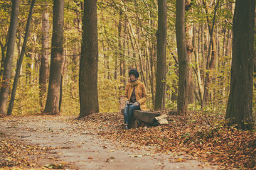 Hipster girl in a park