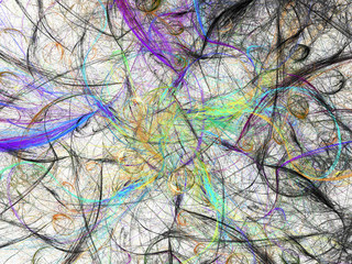 abstract chaotic fractal background 3D rendering illustration