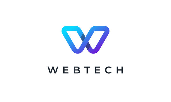 Letter W Logo Modern Technology Web Design Logo Template