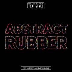 Abstract rubber colorful font effect collection set