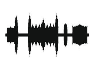 Naklejka premium Zaragoza city skyline in Spain