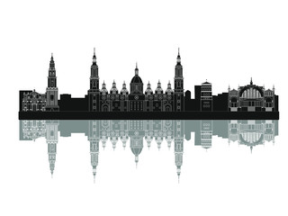 Fototapeta premium Zaragoza city skyline in Spain