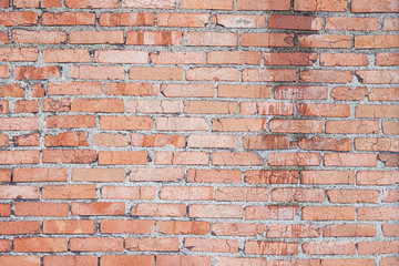 Obraz premium Texture of the old wall made of red brick. Material, surface.
