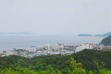 Fototapeta na wymiar 淡路島洲本城から見た洲本市の眺望