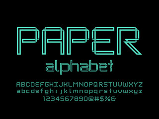 Vector of modern abstract paper folding alphabet design